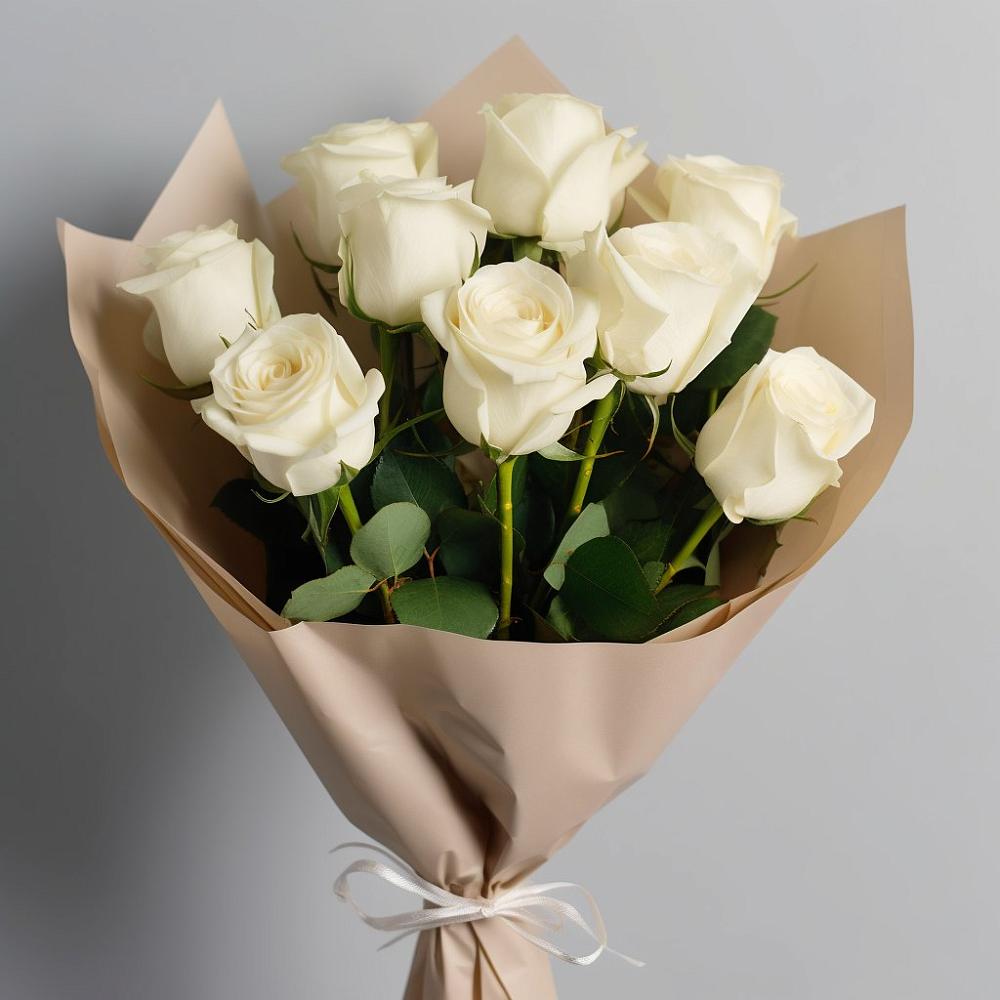 Букет 9 Белых роз Эдлесс Лав во Всеволожске