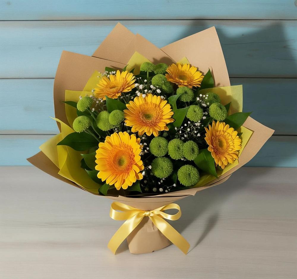 Букет цветов из: Герберы и Хризантемы во Всеволожске