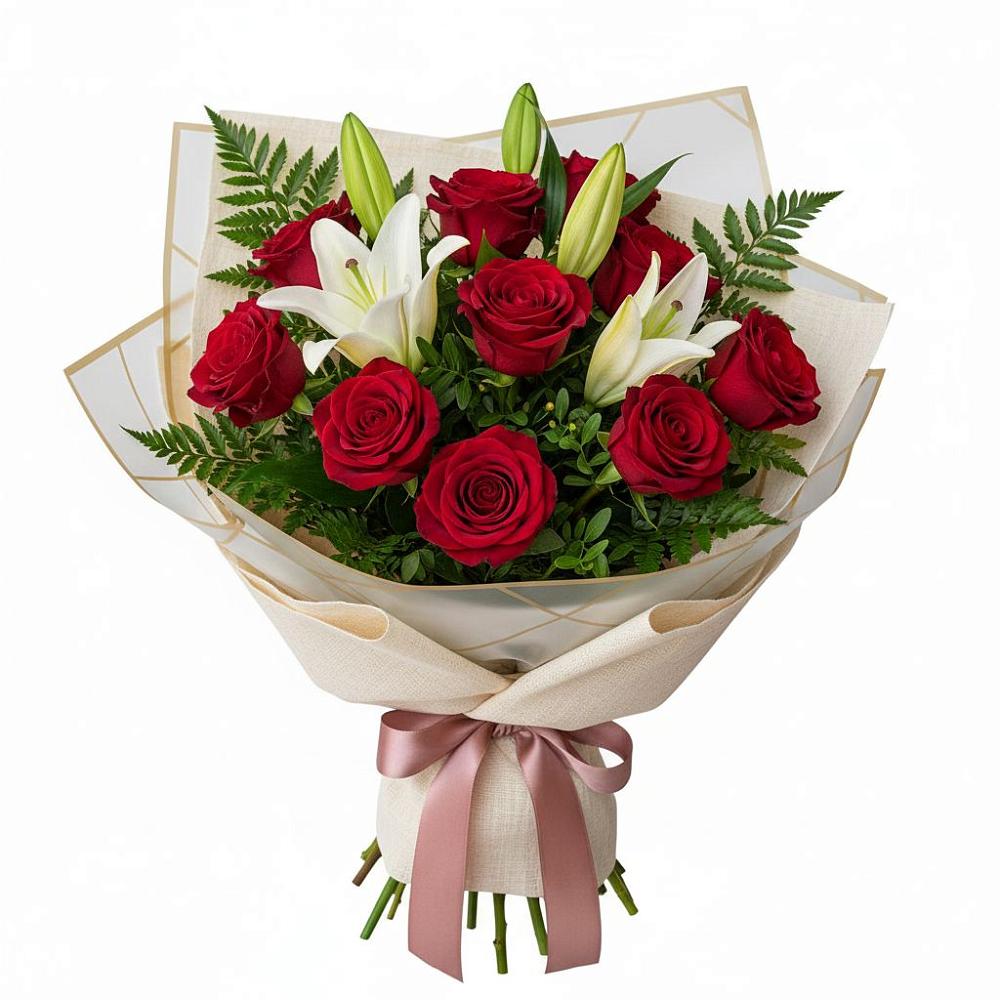 Букет цветов из: Лилии и Розы во Всеволожске