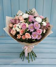 Букет цветов из:  Хризантемы, Розы и Альстромерии во Всеволожске