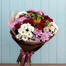 Букет цветов из:  Розы, Хризантемы и Альстромерии во Всеволожске
