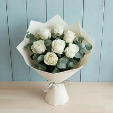 Букет Белые розы в Эвкалипте во Всеволожске