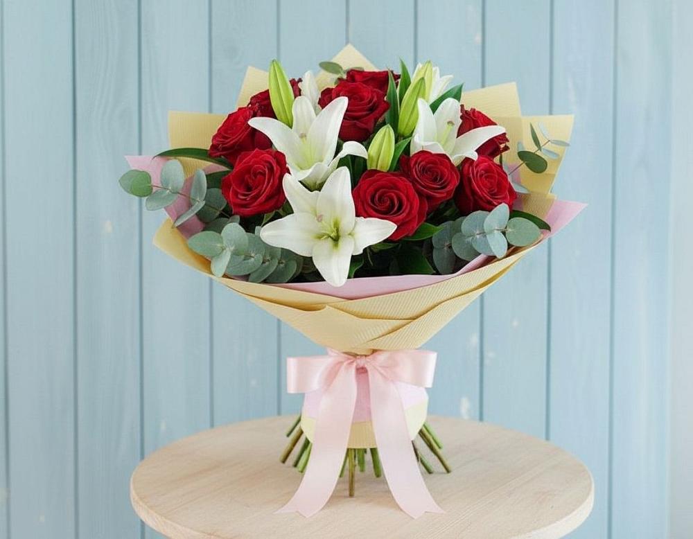 Букет цветов из: Лилии и Розы во Всеволожске